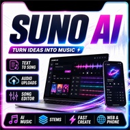 SUNO V5.5 AI MUSIC GENERATION ACCESS STUDIO V5 PRO/PREMIER PLAN🎵CREATE CUSTOM SONGS WITH LYRICS & VO