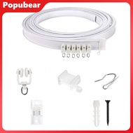 1 Set Curtain Track Accessories Ceiling Curtain Track Bendable Smooth Sliding Room Divider Curtain T