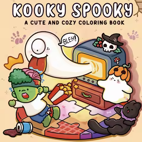 Kooky Spooky Coloring Book for Adults Art Therapy Stress Relief Gift Design Decor Enthusiast Women M