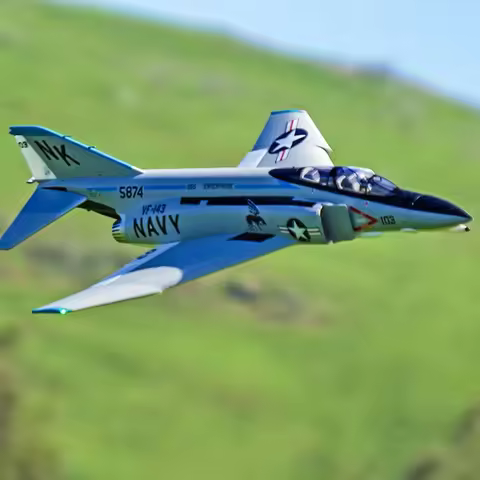 Fms 80mm Channel F4 Phantom Model Aircraft Retractable Landing Gear With Flaps Channel Fighter Child