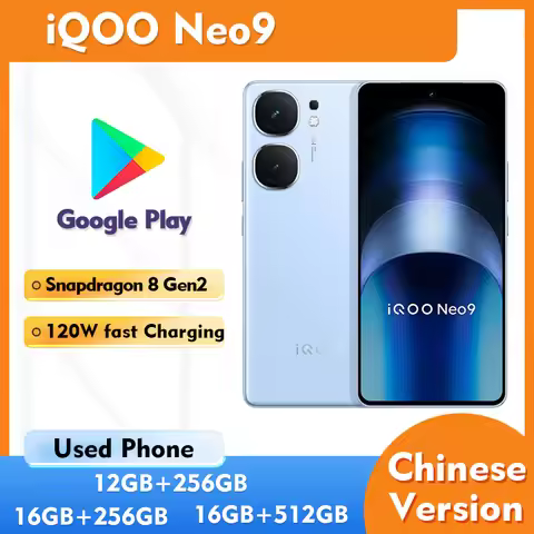 iQOO Neo 9 5G Android 6.78inch 256GB ROM 1400nits 2800x1260px Smartphone 50MP 5160mAh 120w Used Phon