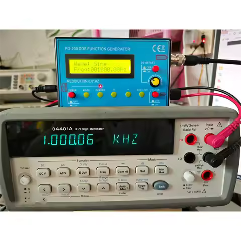 HIHI FG-200 DDS Function Signal Generator Frequency Counter 0.01Hz -500KHz Signal Source Module Sine