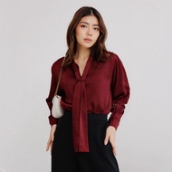 Kim MI SO TOP KOREAN STYLE LONG SLEEVED SATIN TOP C004 By D 4 you