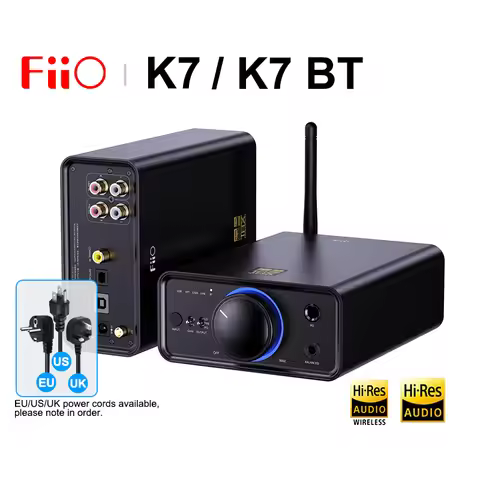 FiiO K7 K7BT Hi-res Audio HIFI Desktop DAC Headphone Amplifier Dual AK4493S Bluetooth PCM384 DSD USB