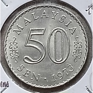 ( Syiling ) 50 Sen 1973 ( UNC / BrandNew ) Malaysia Parliament House