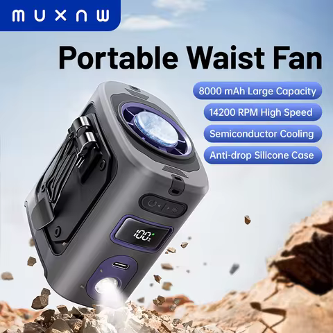 MUXNW Portable Waist Fan Clip ventilador cintura wear on belt under clothing pants waistband 【silico