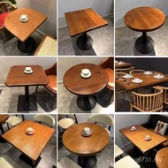 Su Solid Wood B & B Dessert Milk Western Restaurant Bar Table Cake Shop Round Table Small Tea Shop R