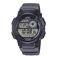 [Original] Casio AE-1000W-8A Black Digital World Map World Time Gray Resin Men Sport Watch