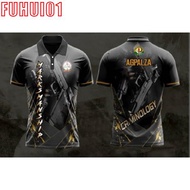 CRIMINOLOGY SECURITY glock BLACKFULL SUBLIMATION HIGH QUALITY POLO SHIRT Polo Shirt para sa Lalaki 2