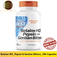 Doctors Best Betaine HCl Pepsin and Gentian Bitters 360 Capsule - [EXP 11/2025]