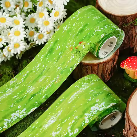 JIANQI 60mm*2m PET Grassland Lawn Tapes Stickers Scrapbooking Hand Account Adhesive hand made Diy Ju