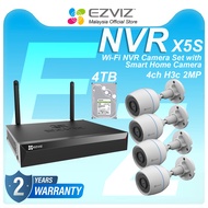 EZVIZ H3C 2MP X 4 Surveillance System X5S "4TB REFURBISH" 8 Channel Wireless Kit CCTV Set