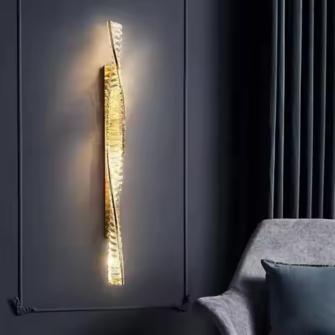 Modern Bedside Led Wall Lamp Luxury Lustre Crystal Wall Scones Gold Metal Sofaside Mounted Lamp Home