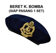 KADET BOMBA Topi Beret Kadet Bomba Biru Tua koko uniform sekolah menengah (1set / asing)