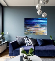 Seascape Painting  Abstract Original Art on Canvas 60 x80 cm