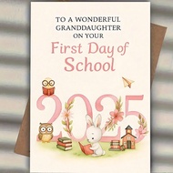 1pc A Heartfelt Back-To-School Card For Your Granddaughter, "To My Wonderful Granddaughter On Your F