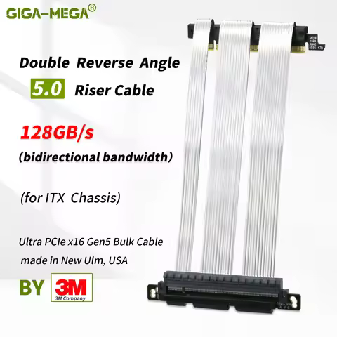 Ultra PCIe 5.0 X16 Riser Cable [ RTX5090 RTX5080 RTX4090 ] Shielded Extreme High-Speed Vertical Moun