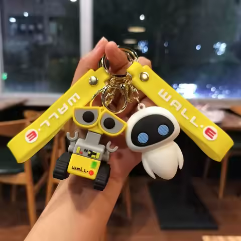 Wall-E Eve Keychain Cartoon Badge Robot Story Walle Pendant Accessories Bag Charm Key Chain Decorati