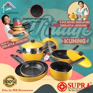 SUPRA 9pcs non-stick pan set retro yellow aluminum by renatta moeloek / 9pcs cookware set new series