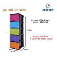 Century 5 Tier Drawer / Cabinet / Storage Cabinet Mix Colour B9650MC - Pasang Siap
