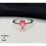 Lovely 0.6ct VVS Grade Lab Red Tourmaline Ring in 925 Sterling Silver