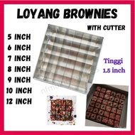 Loyang Brownies Cutter Acuan Mould Brownie Pan 8x8 inci Acuan Brownies Tray Sekat 10x10 Cookies Alum