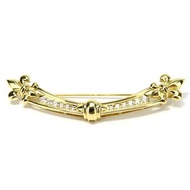 Mikimoto 18K黃金鑲鑽胸針，約10.3克 [二手]