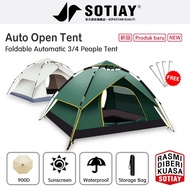 SOTIAY Khemah Camping 3/5 Person Camping Tent Waterproof Auto Tent Automatic Tent Camping Outdoor Te