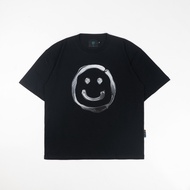 FAITH FADE Chaootic Life - Smiley Metal Liquid Oversized Tee (Black) Tshirt