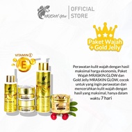 [GET 5 PCS] MRASKIN GLOW Glowing Skincare Package Bpom - Facial Package + Gold Jelly Facial Whitenin