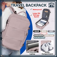 MR 15.6/16.1 Inch 35L Large Travel Backpack Woman Backpack Travel Beg Galas Belakang With Shoe Compa