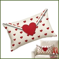 Couch Pillow Covers Soft Cushion Pillowcases Red White Heart Throw Pillow Covers for Home Bedroom Co