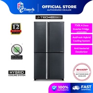 Sharp (750 L) 4 Door Side By Side Inverter Plasmacluster Fridge SJF95VMSS / SJF921VMSS peti sejuk