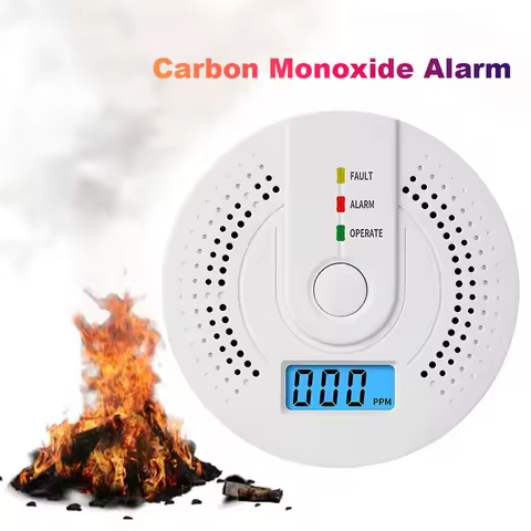 Digital CO Gas Monitor Alarm Detector with LED Indicator Battery Powered Portable CO Detector CO Sen