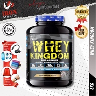FREE GIFT -Muscle Kingdom Whey Kingdom 6.6Lbs/3Kg (84 serving) - Whey Protein,Halal,Recovery