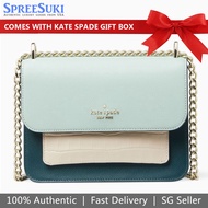 Kate Spade Handbag In Gift Box Remi Flap Chain Crossbody Bag Peacock Blue Green # K9445