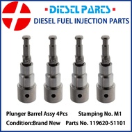 4Pcs Fuel Injection Plunger Barrel Assembly 119620-51101 M1 Fuel Pump Element Fits for Komatsu PC05-