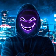 Jualan Panas~Topeng Bayangan Vampire Tersenyum Bercahaya LED, Topeng Muka Penuh Hantu, Badut, Hitam,