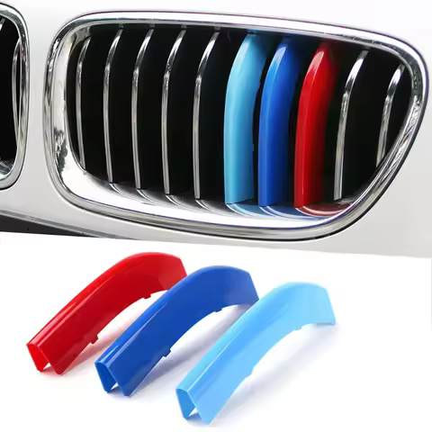 3pcs Front Grille Strips for BMW X3 F25 E83 2003 2004 2005 2006 2007-2010 Motorsport Power M Perform