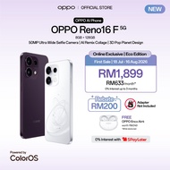 [NEW] [Online Exclusive] OPPO Reno16 F 5G Eco Edition Smartphone | 8GB +128GB | 50MP Ultra Wide Self