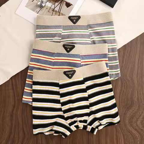 3PCS/Pack Breathable Antibacterial Mesh Crotch Underwear Comfortable Soft Underpants Smile U Waistba