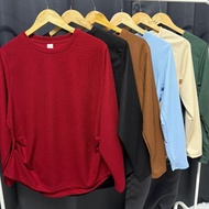 Ribbed Waffle Slim Fit Top For Women Long Sleeve Blouse Cantik Anti Kedut Kain Ironless Women Blouse