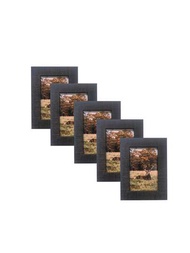 5入組鄉村風格相框套裝，復古複合木材農舍照片拼貼框，適用於牆面和桌面裝飾。是情人節和母親節的理想禮物（包括照片紙張，隨機發貨）