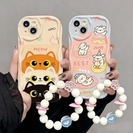 ‌Cartoon Dog Cat Chain Phone Case For OPPO Realme 15 14 13 Pro Plus C75 C63 C53 C51 C61 Note 50 60 C