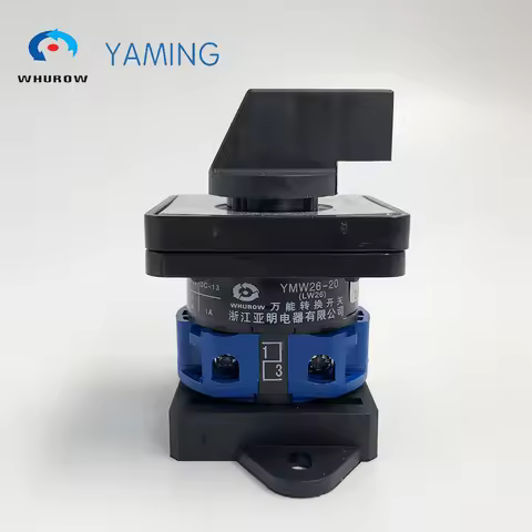 YMW26-20/1 DIN Mounted Rotary Knob Selector Multi Position 20A 1 Pole 4 Terminals Control Circuit LW
