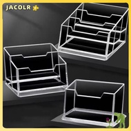 JACOLR 1Pcs Business Card Box, Acrylic Plastic Display Stand Bussiness Card Holder,  Transparent Sch