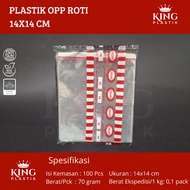 Plastik OPP14x14  Seal Bening Isi 100 Lembar / Plastik Lem Rekat Roti Souvenir Cookies