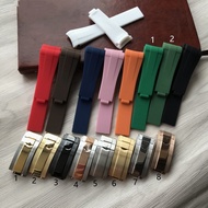 Suitable for rolex rolex Watch Strap Arc Original Rubber Silicone Black Green Blue Water Ghost Brace
