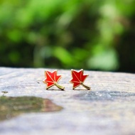 拾楓之旅 植物系列 楓葉 秋天 耳環 耳夾