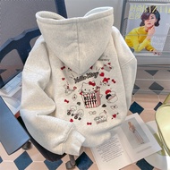 Áo Hoodie Hàn Quốc áo có mũ rộng tay dài in hình hello kitty dễ thương mùa thu cho nữ